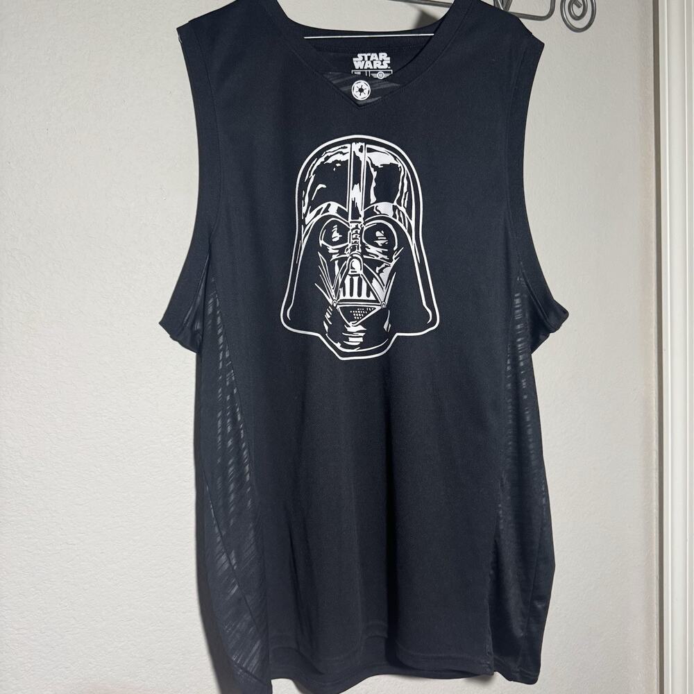 Star Wars Darth Vader Men’s Size 2XL Basketball Jersey Muscle Tank Top Shirt Bla